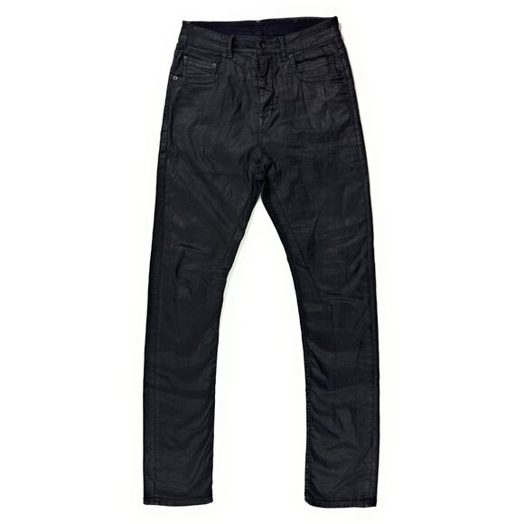 Rick Owens DRKSHDW Waxed Detroit Cut Jeans Sz 29x29 Slim Fit Stretch Denim Italy - Picture 1 of 16